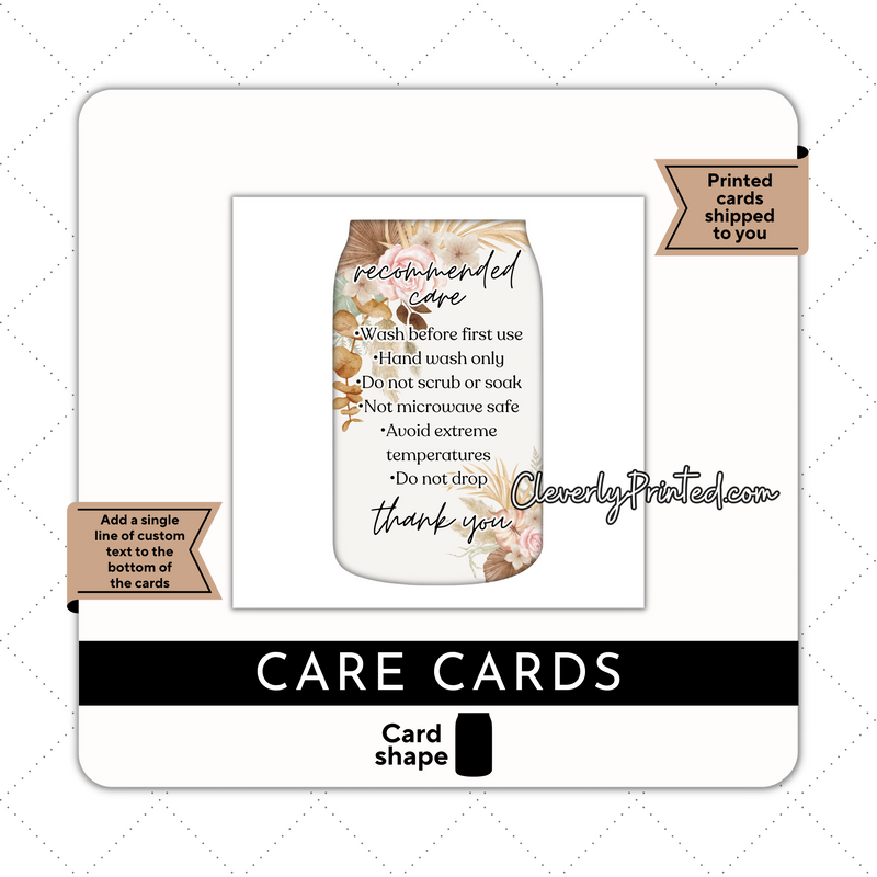 LIBBEY CUP CARE CARDS | LB001