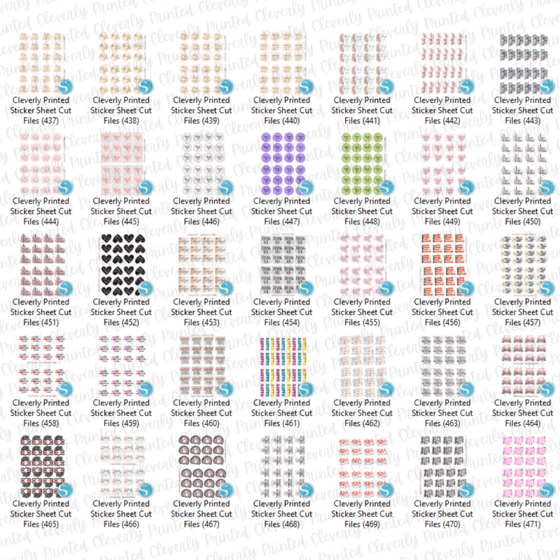 STICKER SHEET CUT FILES FOR SILHOUETTE MACHINES