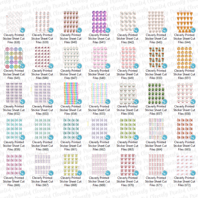 STICKER SHEET CUT FILES FOR SILHOUETTE MACHINES