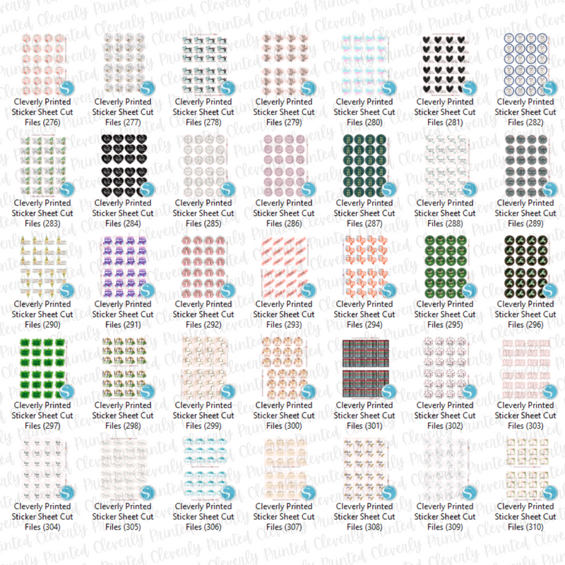 STICKER SHEET CUT FILES FOR SILHOUETTE MACHINES