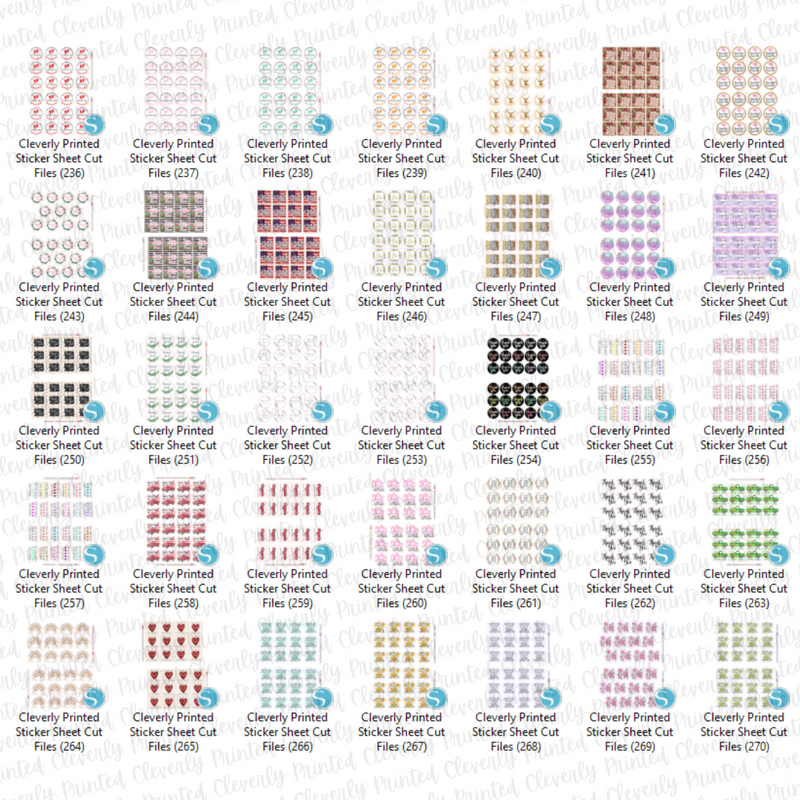 STICKER SHEET CUT FILES FOR SILHOUETTE MACHINES