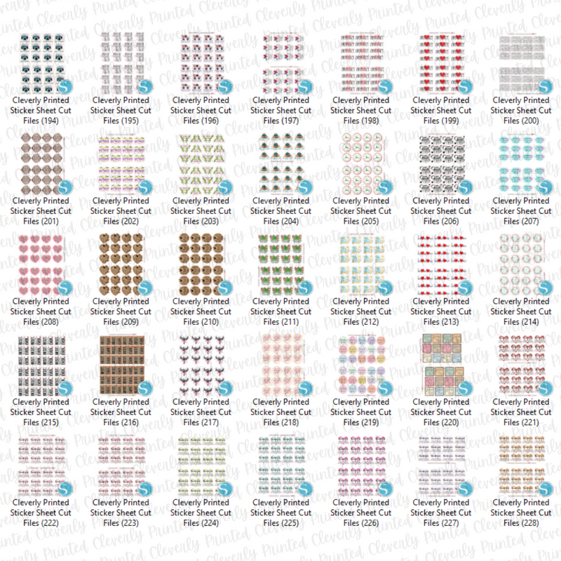 STICKER SHEET CUT FILES FOR SILHOUETTE MACHINES