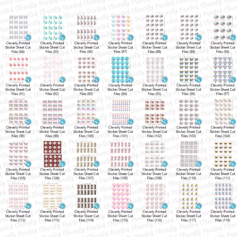 STICKER SHEET CUT FILES FOR SILHOUETTE MACHINES